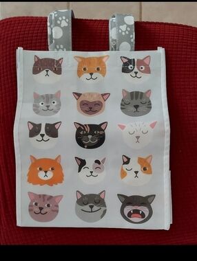 Reusable Adorable Kitty Cat Tote 9.5 x 7.5 Lightweight Waterproof Jo-Ann BNWT SO